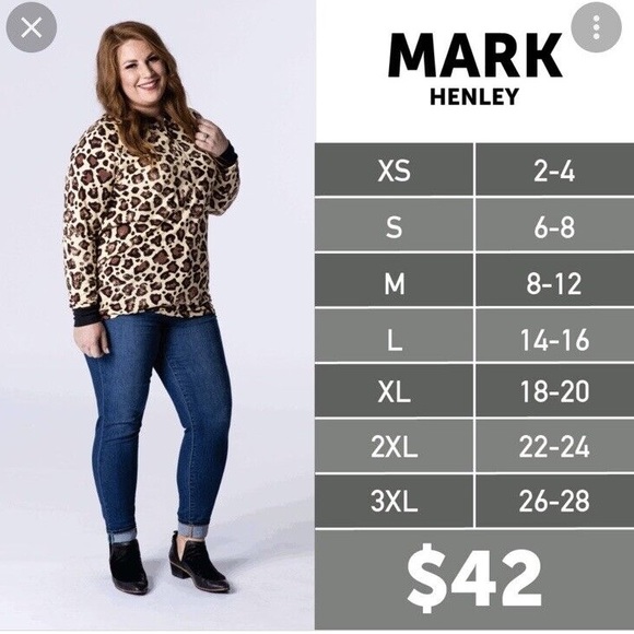 (A53) NEW LuLaroe Mark long-sleeve with Aztec printed sleeves Tee, Sz XL, NWOT - Picture 8 of 8